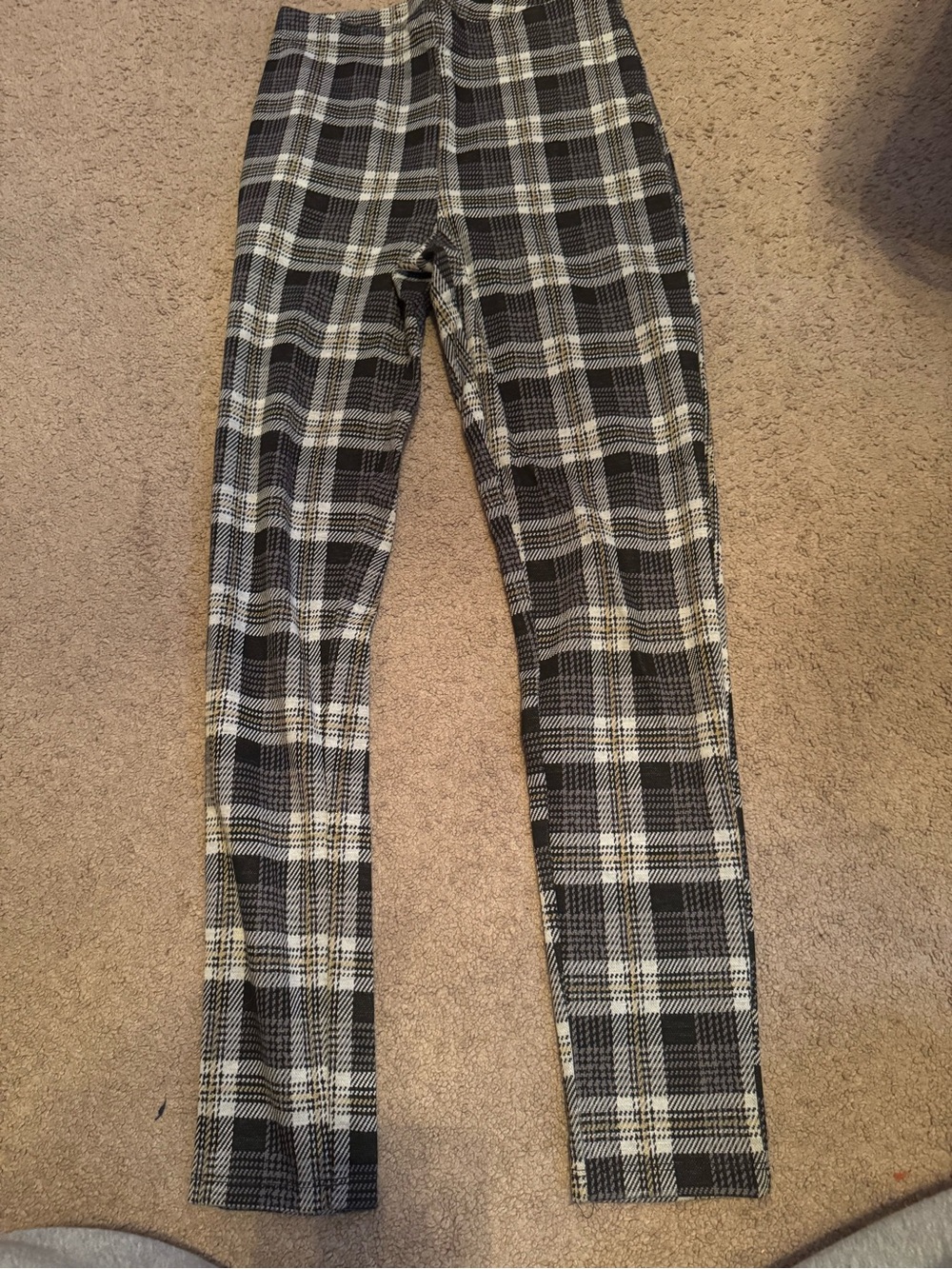 Forever 21 Black and White Plaid Kids Stretch Pants